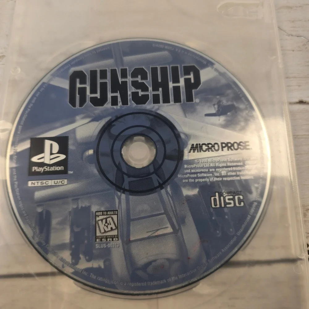 Gunship Sony PlayStation PS1 1996 MicroProse Combat Flight Sim Disc Only